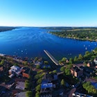 Travel News - Aerial of Skaneateles Lake and Village