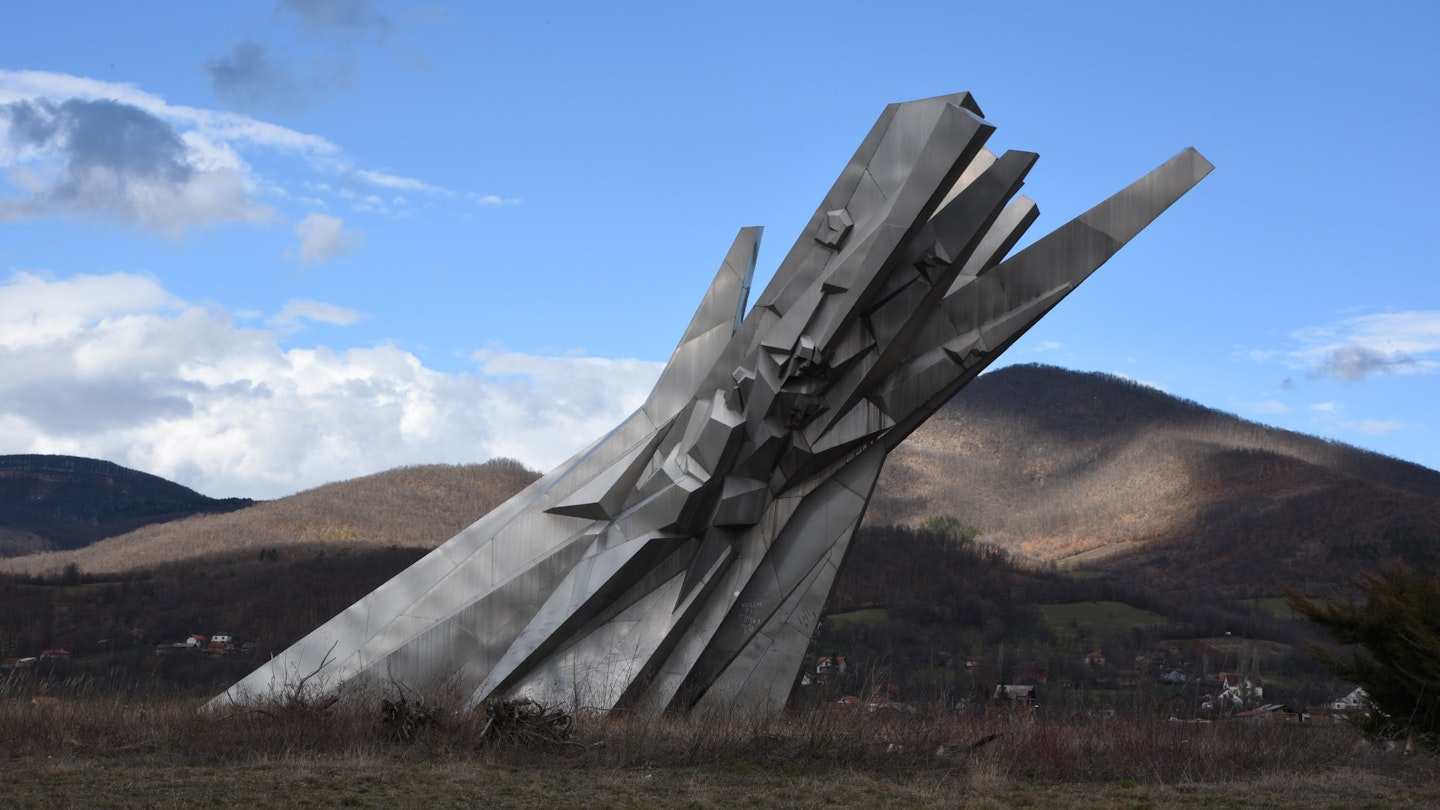A Spomenik in Ostra, Serbia.