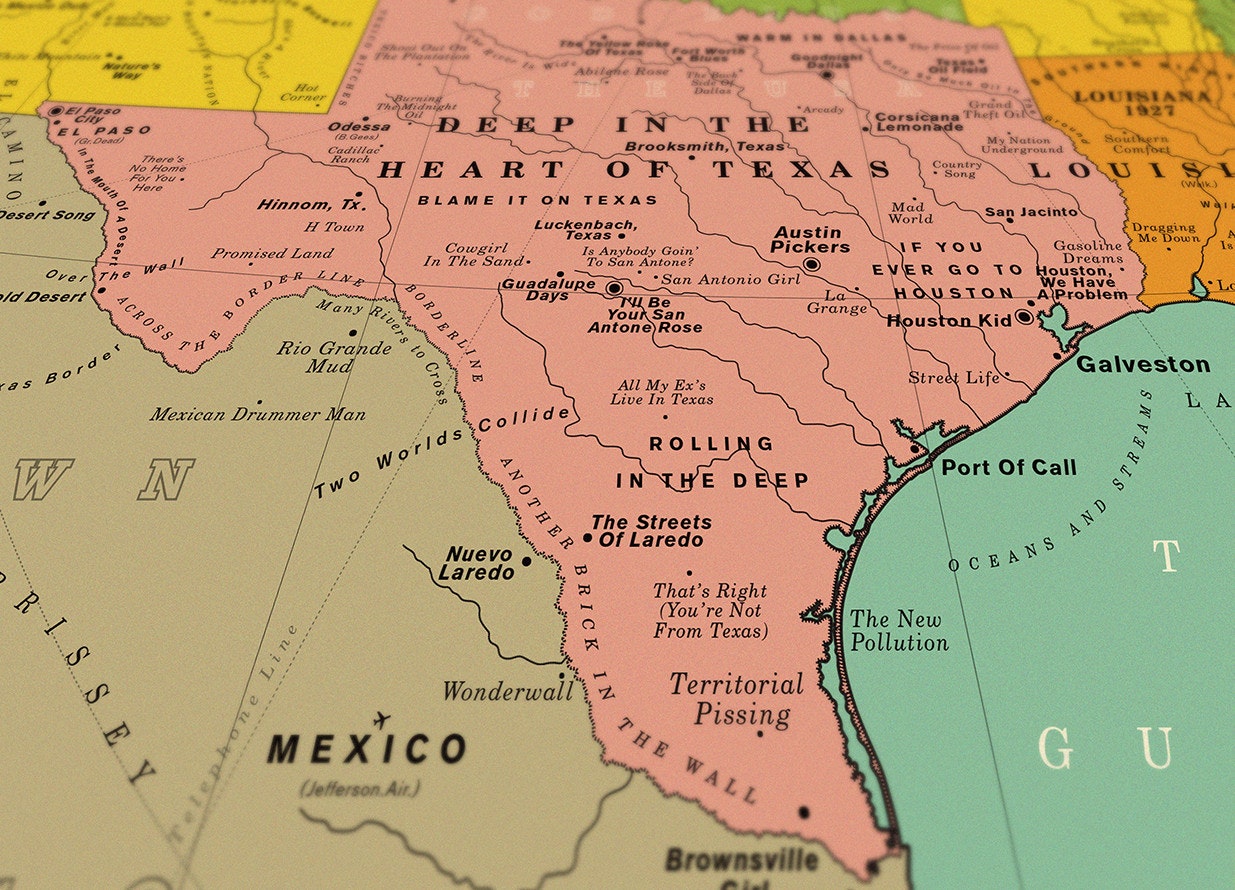 Travel News - usa-song-map-texas