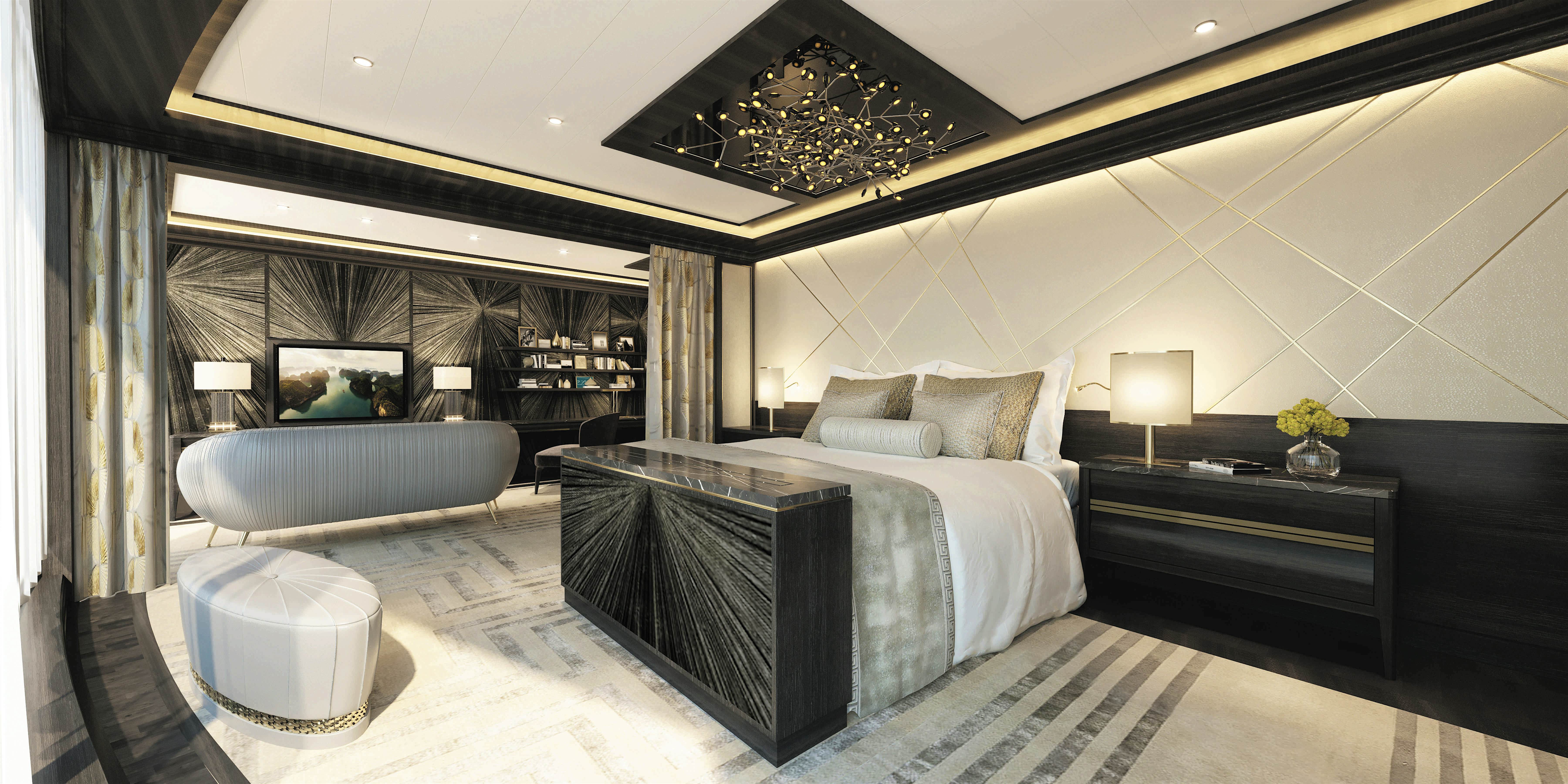 The World S Largest Cruise Suite Features A 200 000 Bed