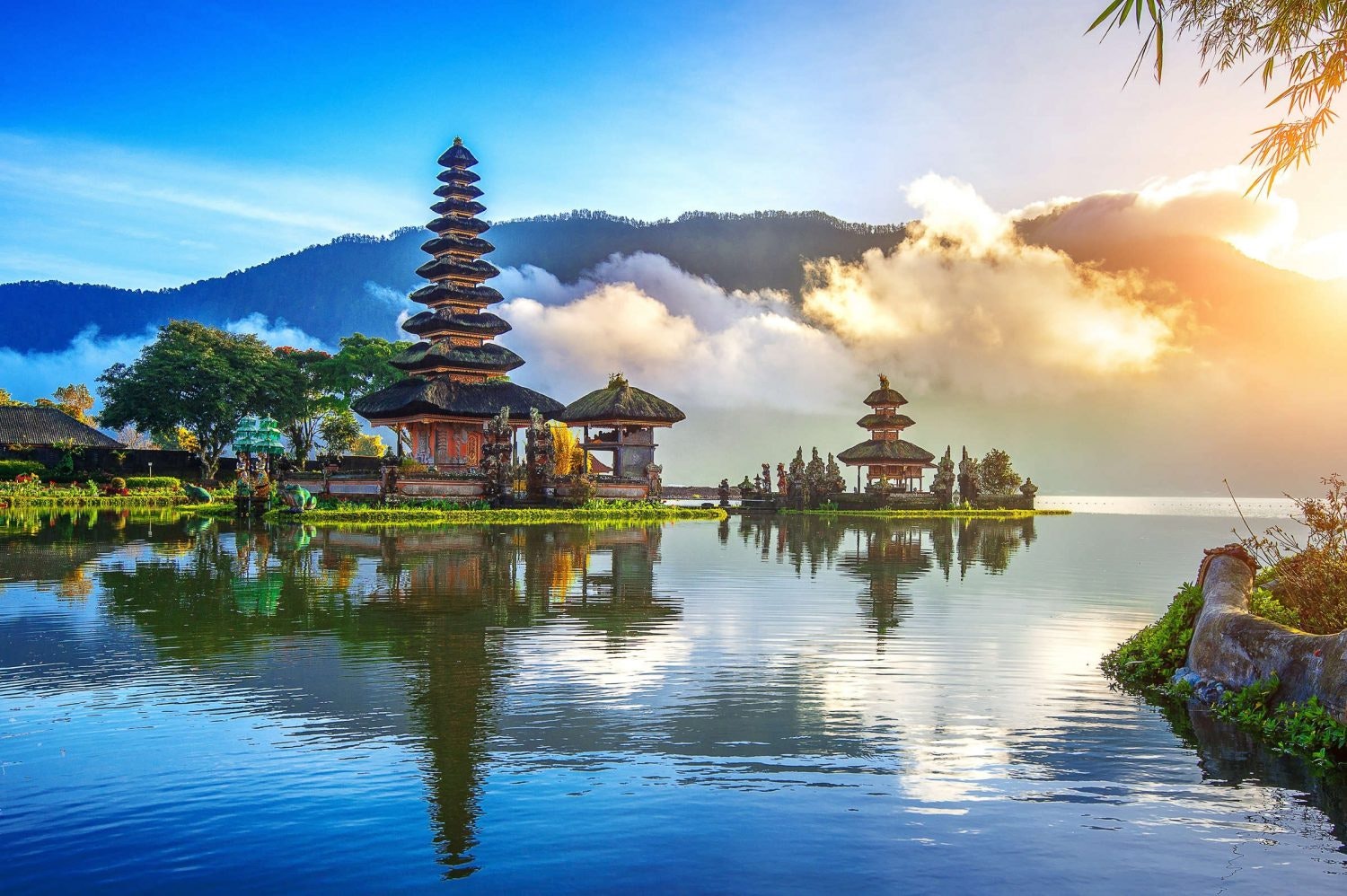 A temple on the water in Bali in Indonesia