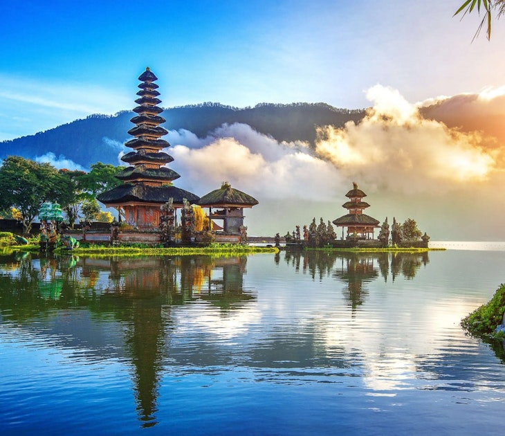A temple on the water in Bali in Indonesia