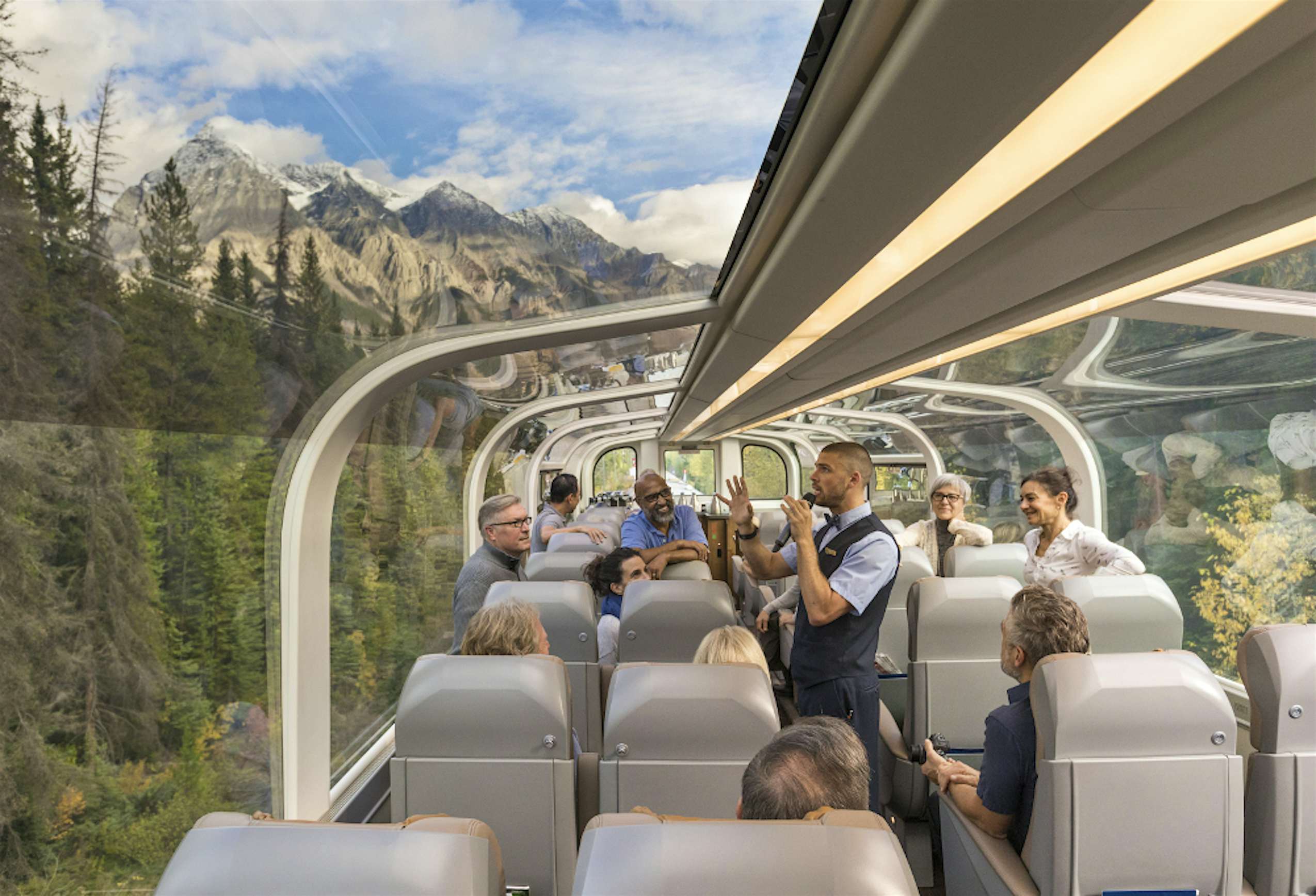 Take a glassdomed train ride through the rugged Canadian Rockies