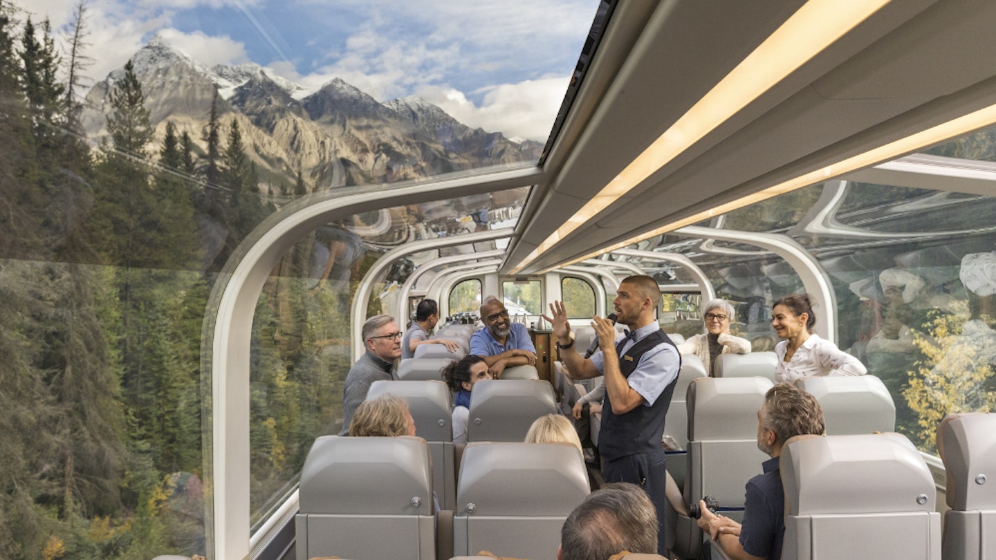 The new GoldLeaf Service rail cars from Rocky Mountaineer.