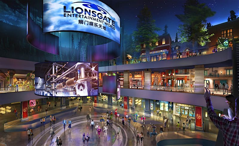 Travel News - Lionsgate 8 A rendering of Lionsgate Entertainment World in China.