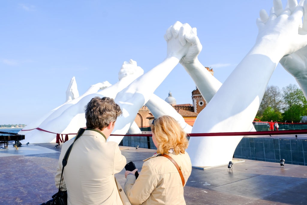 Travel News - Inauguration Of Lorenzo Quinn's Building Bridges Sculpture During Venice Biennale 2019