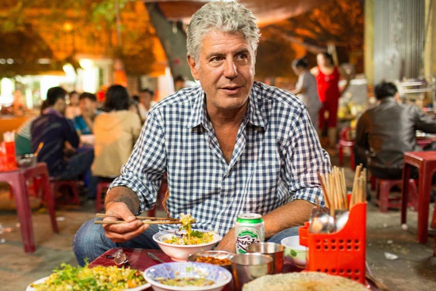 Late chef Anthony Bourdain dining in Iran.