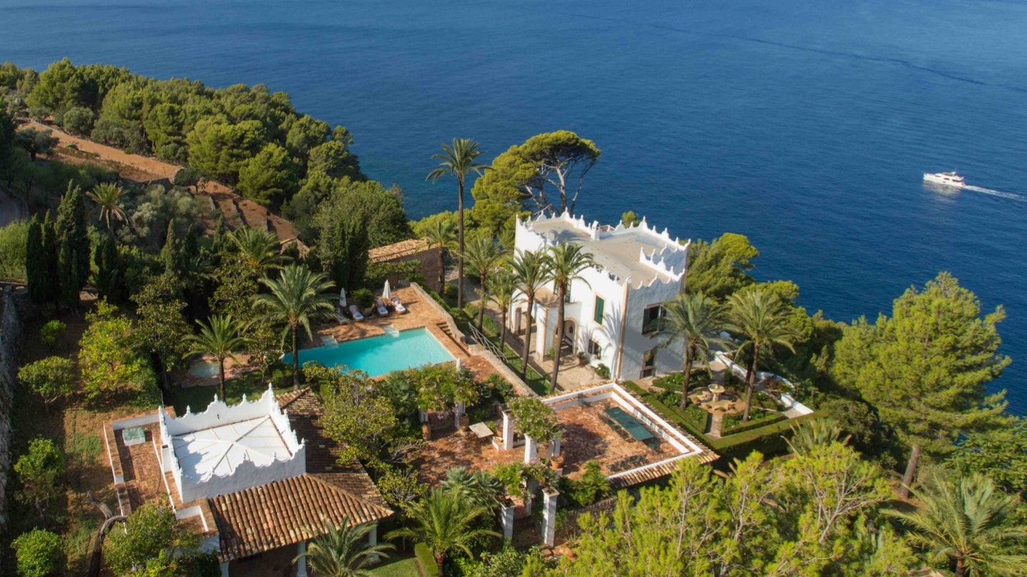 An aerial view of Michael Douglas's estate in Mallorca.