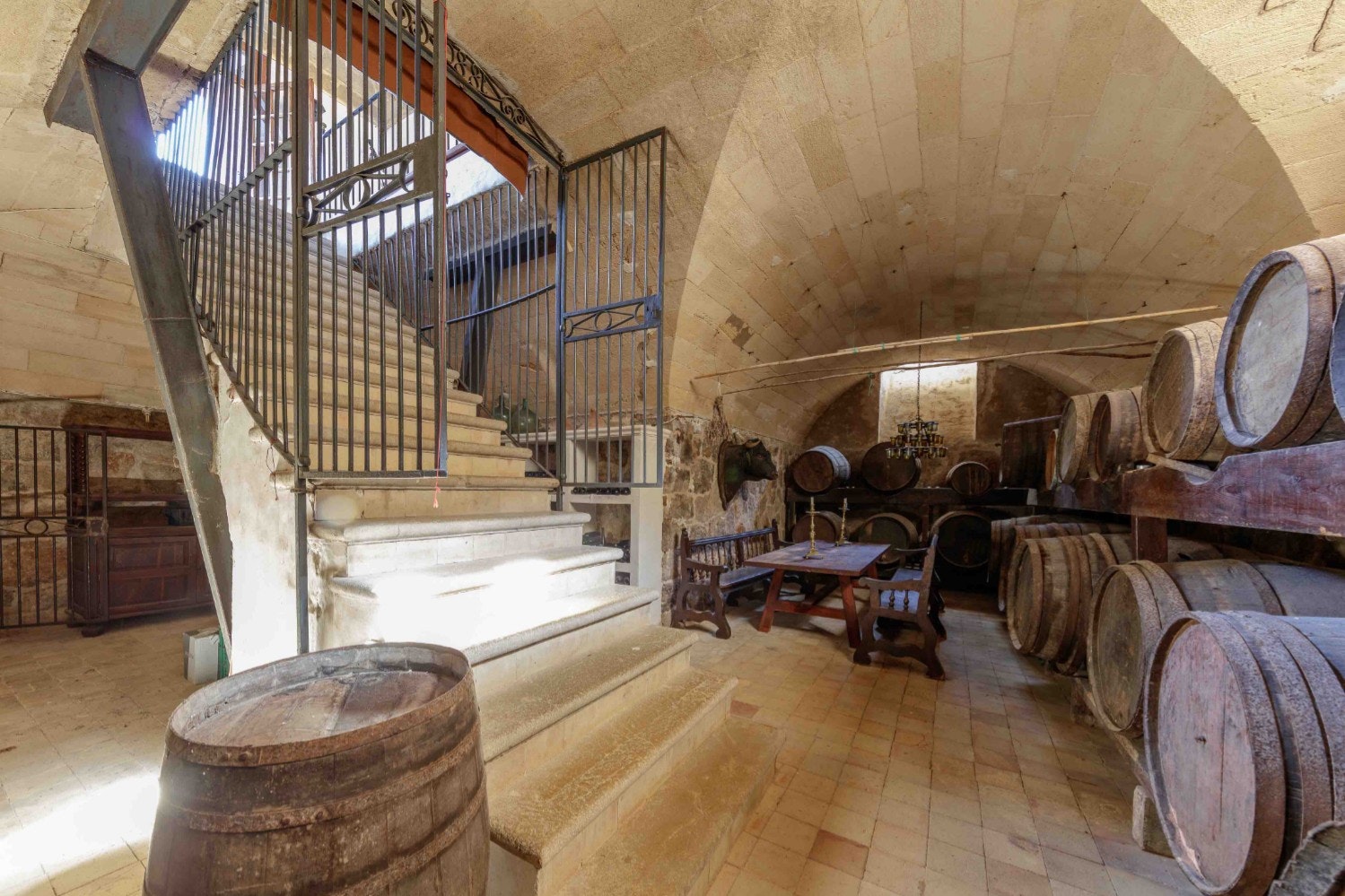 The cellar of Michael Douglas's estate in Mallorca