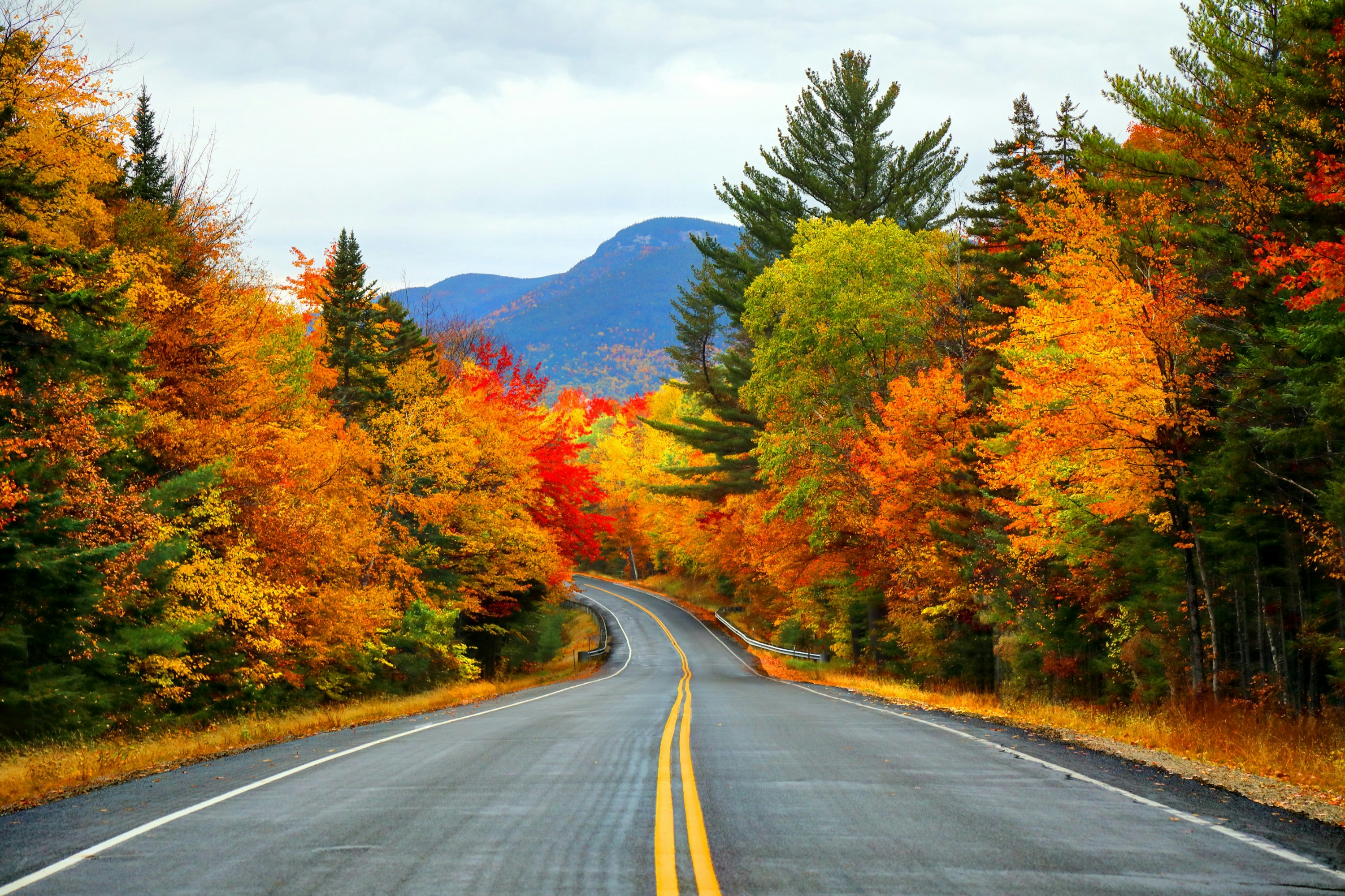 A road through the White Mountains of New Hampshire