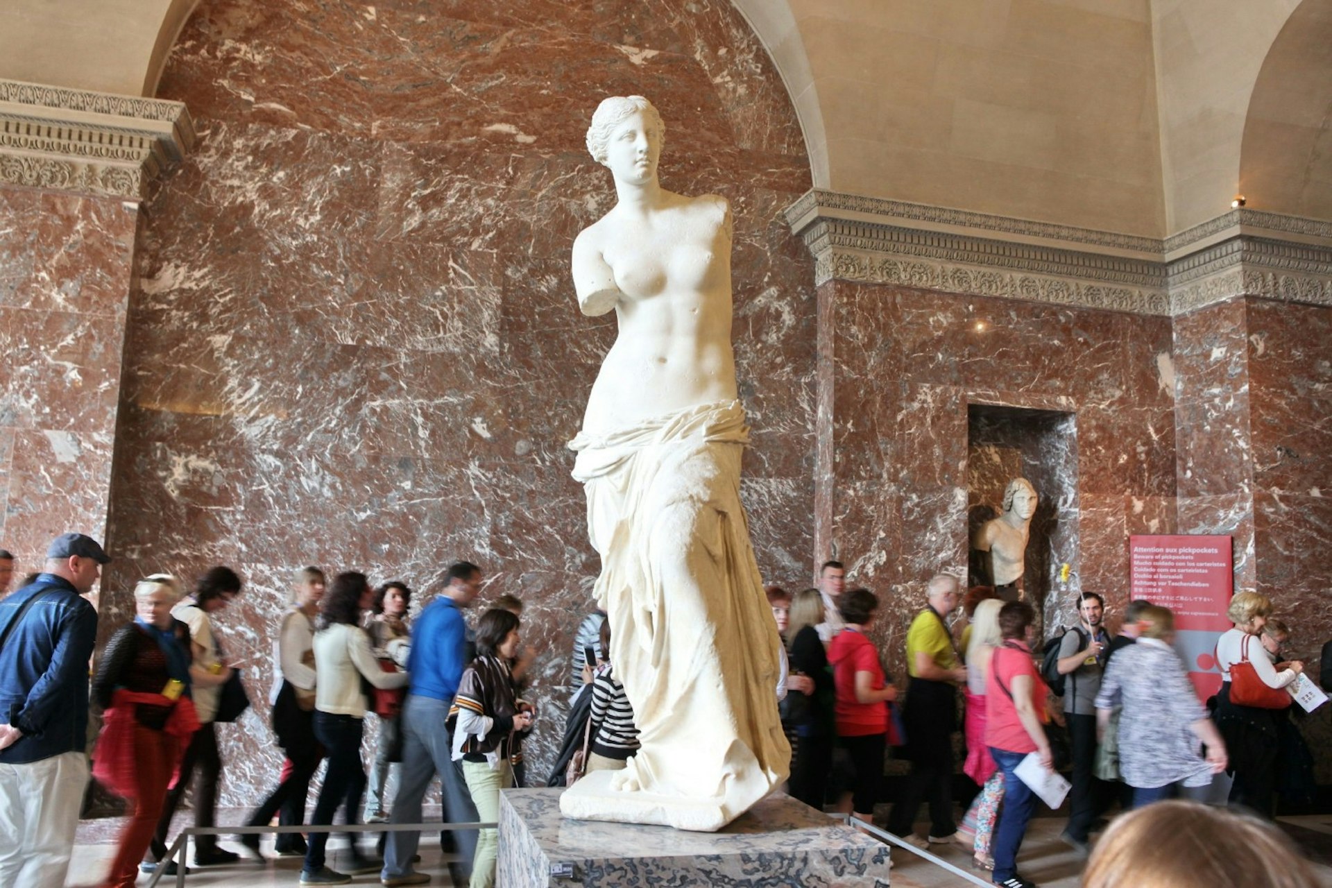 The statue of Venus de Milo at the Louvre Museum in Paris