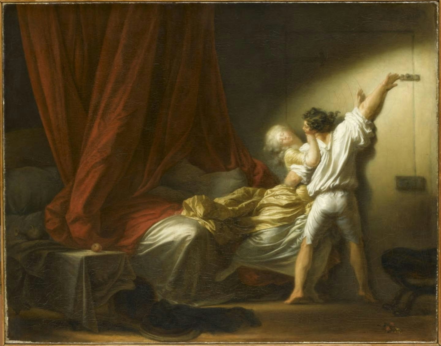 The painting Le Verrou by Jean-Honoré Fragonard at the Louvre