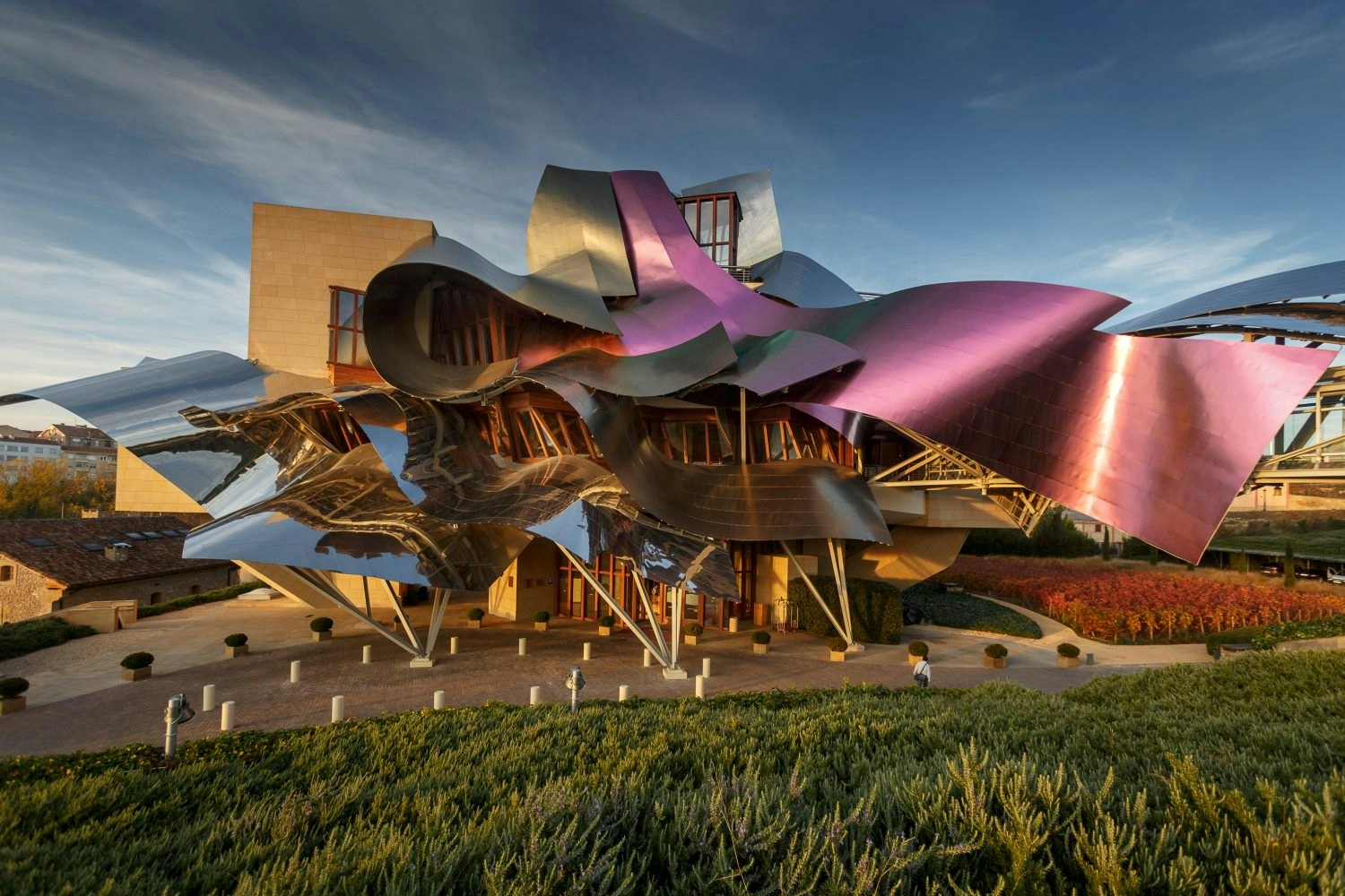 The exterior of Marques de Riscal in Spain