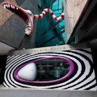 Tim Burton art outside of Melbourne's Alfred Deakin building