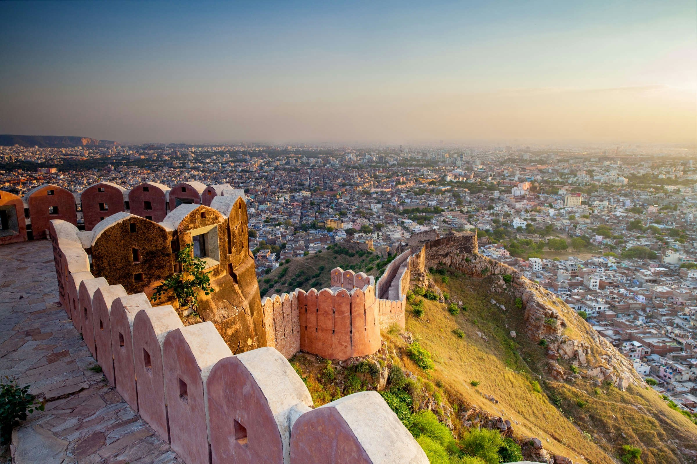 Jaipur from Nahargarh Fort at sunset
