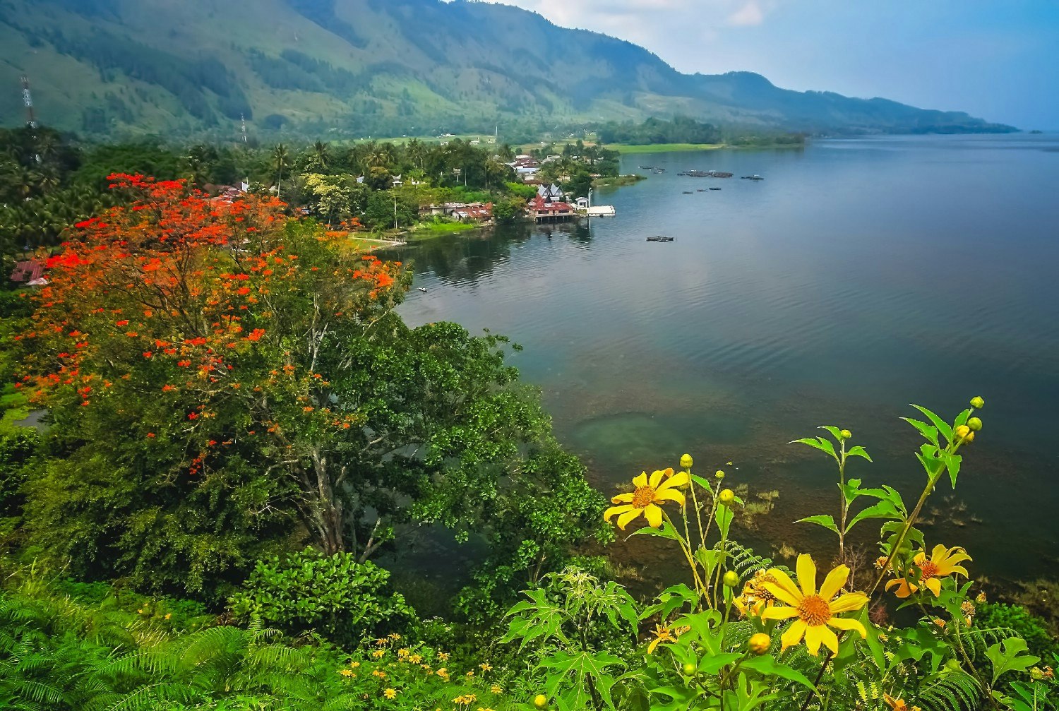 The shore of Lake Toba on the Sumatra Island, Indonesia