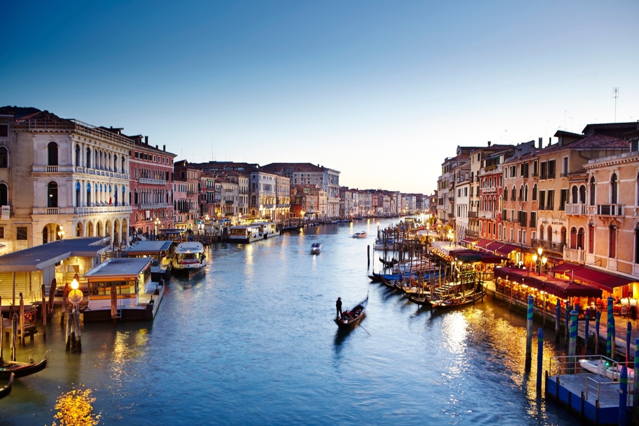 Venice's Grand Canal at dusk